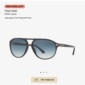 Tom Ford Luxury Sunglasses - Jacob Black Shiny (TF 447 01P) - Blue Gradient Lens